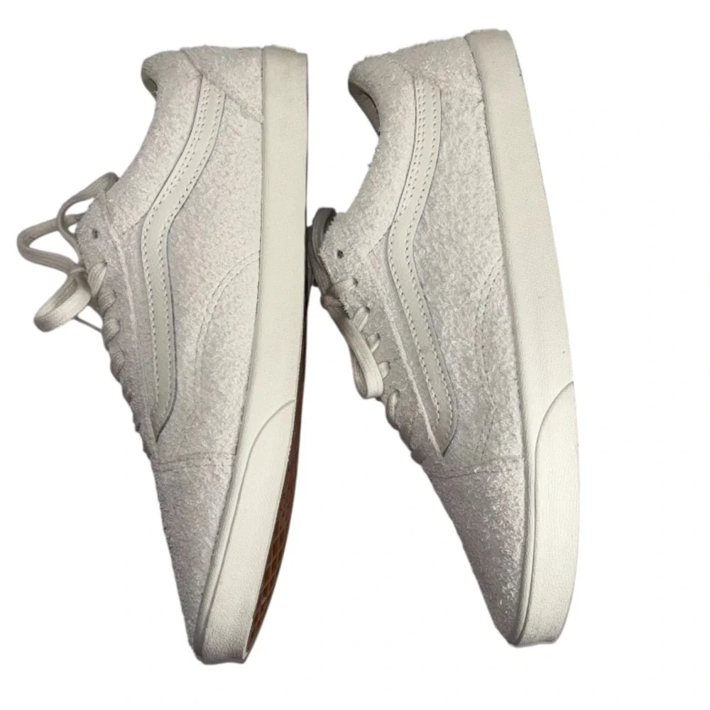 Vans Sneakers Textured Suede Low Top White Limited Edition Lace Up Men’s Size 7